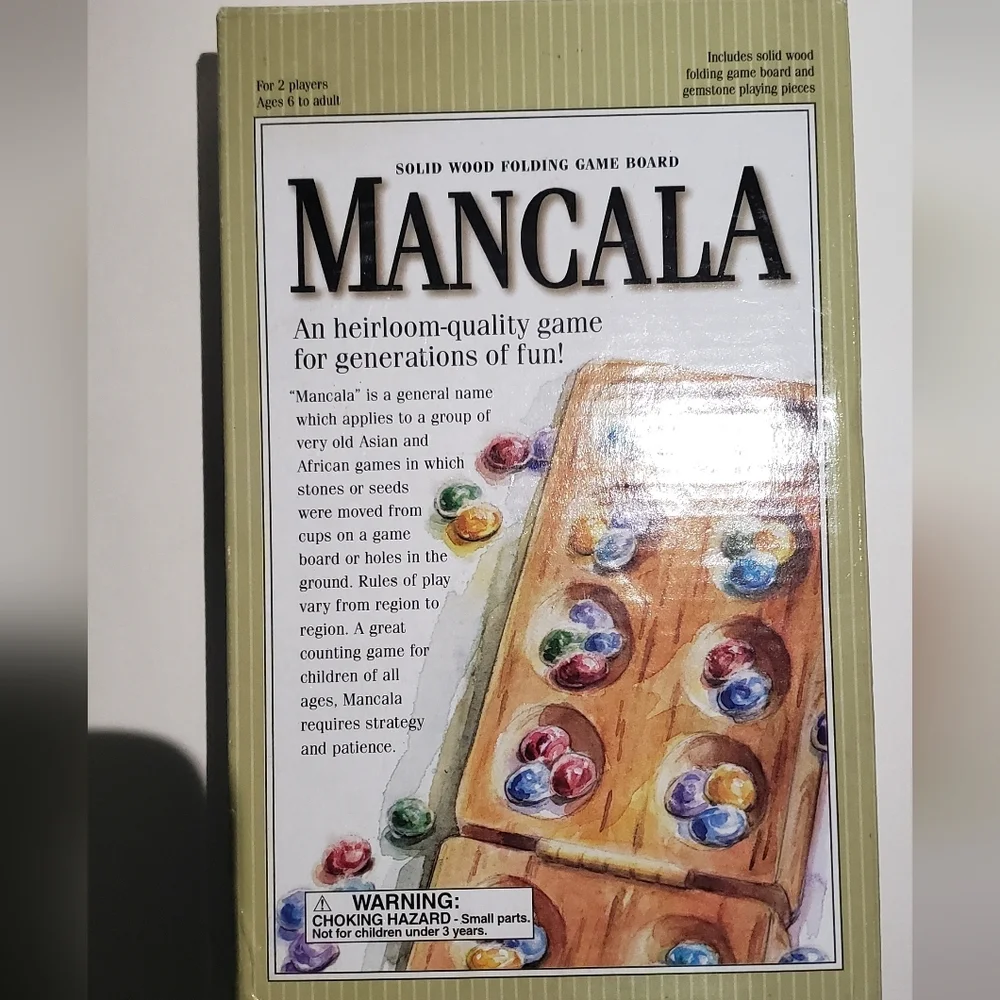 NEW Solid Wood Folding Mancala Game Board